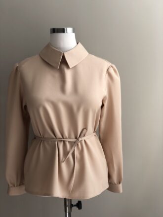 شومیز یقه ساده كرم