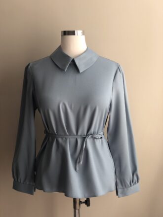 شومیز یقه ساده طوسی