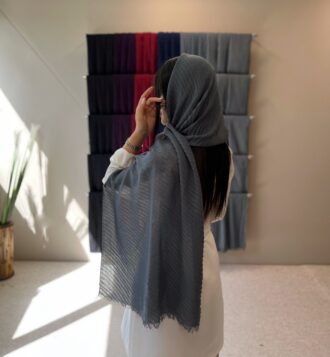 شال پليسه طوسی